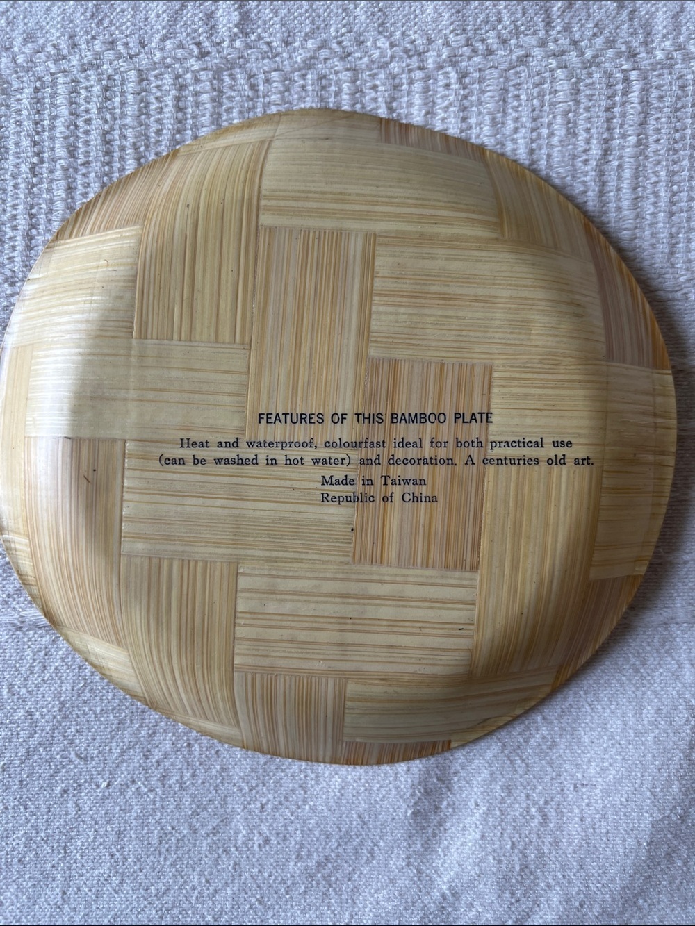 Vintage Decorative Bamboo Plates - Set of 6 (Natural Tan) - Picture 8 of 10